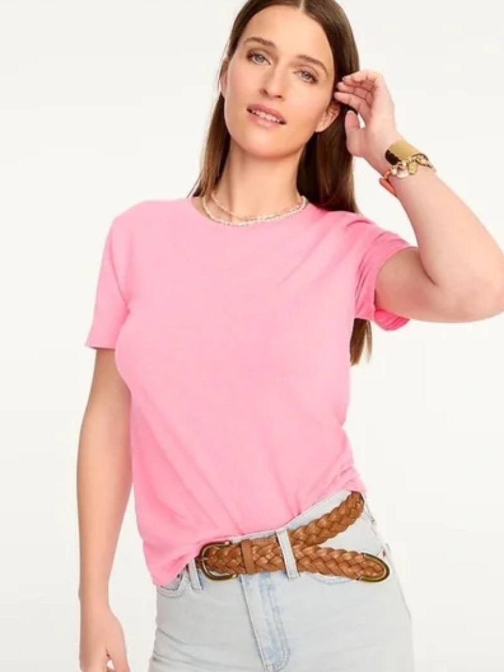 J. Crew Classic Vintage Crewneck Tee in Pink Women’s Small